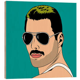 Trätavla Freddie Mercury