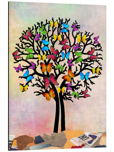 Tableau en aluminium Arbre à papillons