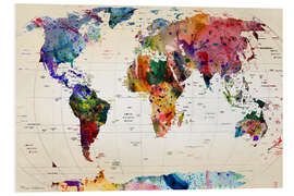 Foam board print Map of the world