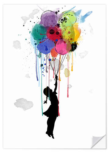 Selvklebende plakat Drips balloon