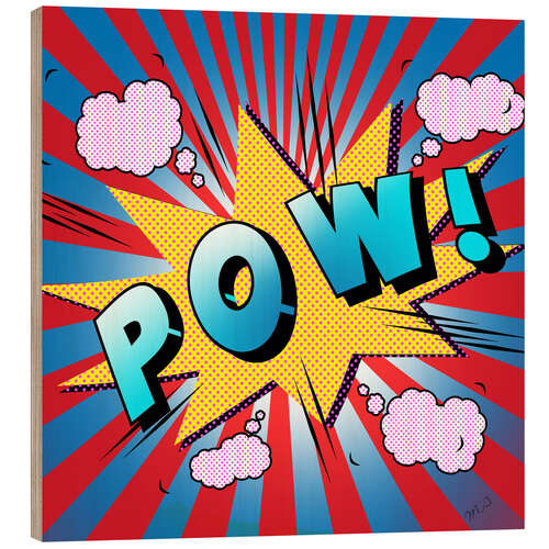 Wood print Pow Pop Art