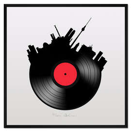 Gerahmter Kunstdruck Berlin Schallplatte