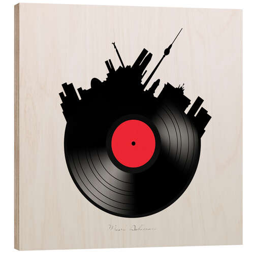 Wood print Berlin record