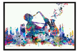 Gerahmter Kunstdruck New York, Saxofon