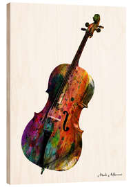 Wood print Cello