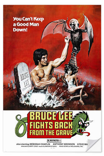 Muursticker Bruce Lee Fights Back from the Grave