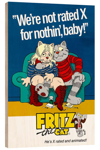 Quadro de madeira Fritz the Cat