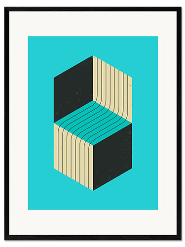 Gerahmter Kunstdruck Würfel 4
