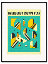 Gerahmter Kunstdruck Fluchtplan 1