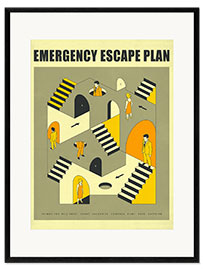 Kehystetty taidepainatus Emergency Escape Plan 3