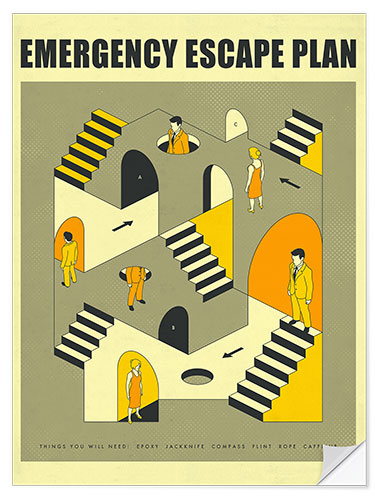 Wall sticker Emergency Escape Plan 3