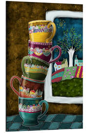 Magnettafel Fröhliche Kaffeetassen