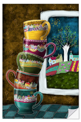 Naklejka na ścianę Happy Coffee Mug
