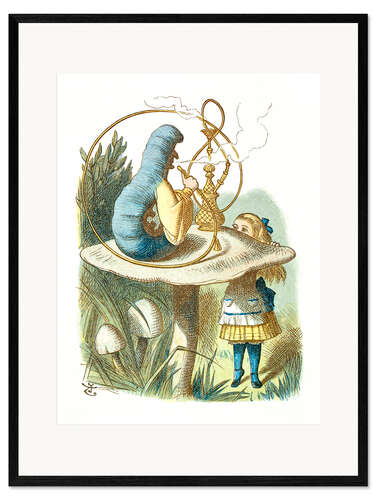 Plakat artystyczny premium w ramie Alice and the Caterpillar