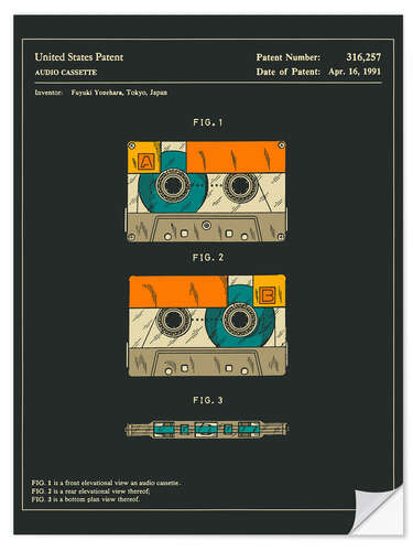 Selvklebende plakat Cassette Patent (1991)