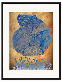 Gerahmter Kunstdruck Shell Gold