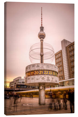 Leinwandbild Weltzeituhr Berlin