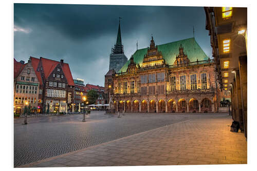 Foam board print Bremen Market Square with City Hall