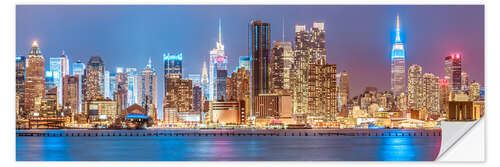 Sticker mural New York City Neon Colors Skyline