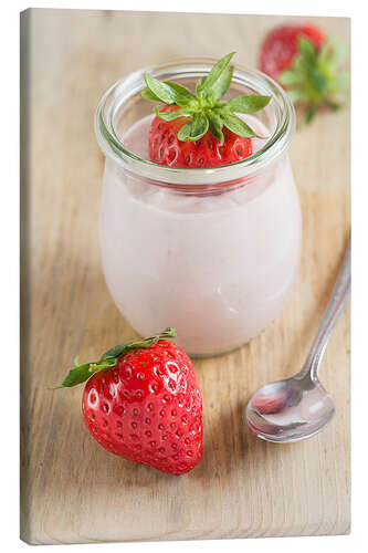 Tableau sur toile Yaourt aux fraises