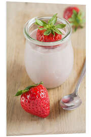 Foam board print Sweet strawberries with yoghurt