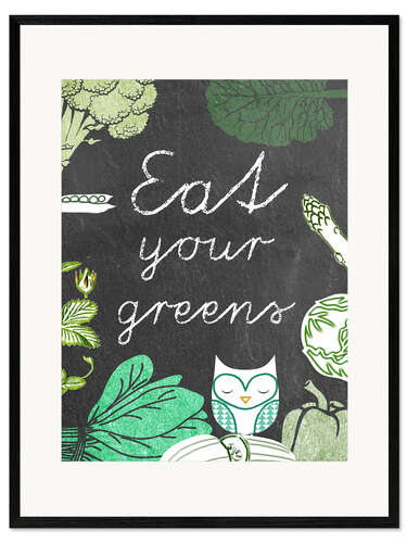 Ingelijste kunstdruk Eat your greens