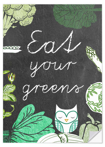 Selvklebende plakat Eat your greens