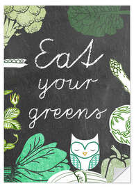 Selvklebende plakat Eat your greens