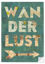 Selvklebende plakat Wanderlust