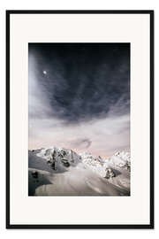 Gerahmter Kunstdruck Piz Palü im Moondlicht, Diavolezza, Endgadin, Schweiz