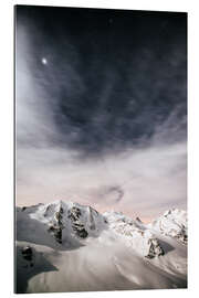 Galleriataulu Piz Palu in moonlight, view from Diavolezza, Engadin, Switzerland