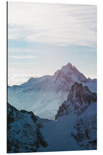 Aluminium print Fleckistock mountain peak above cloudscape  View from Titils mountain peak, Lucerne, Switzerland