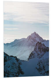 Foam board print Fleckistock mountain peak above cloudscape  View from Titils mountain peak, Lucerne, Switzerland