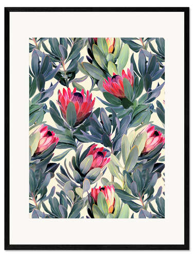 Framed art print Painted Proteas