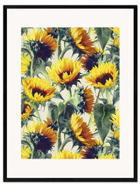 Ingelijste kunstdruk Sunflowers forever