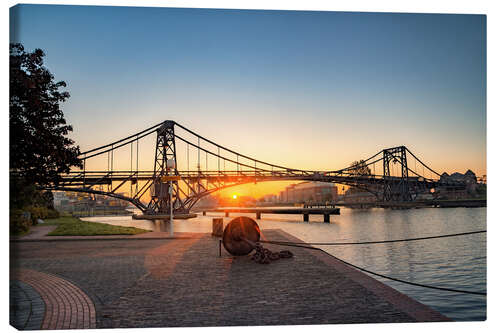 Lærredsbillede Kaiser Wilhelm Brücke Wilhelmshaven at sunrise