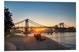 Foam board print Kaiser Wilhelm Brücke Wilhelmshaven at sunrise