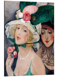 Magnettafel Zwei Kokotten mit Hüten