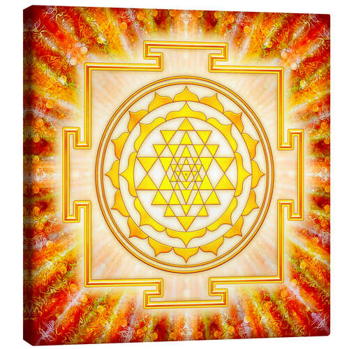 Canvas print Sri Yantra - artwork light