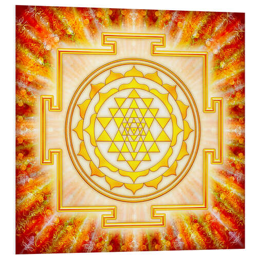 Hartschaumbild Sri Yantra – Artwork Licht