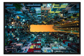 Gerahmter Kunstdruck Hochhäuser in Hong Kong