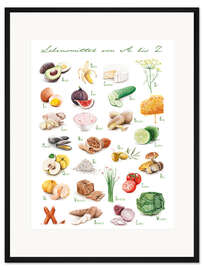 Gerahmter Kunstdruck Das Lebensmittel-ABC