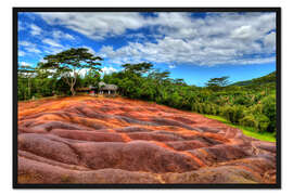 Gerahmter Kunstdruck Siebenfarbige Erde auf Mauritius