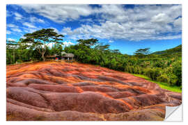 Selvklebende plakat Seven-colored earth in Mauritius