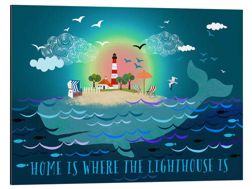 Cuadro de aluminio Home is where the lighthouse is