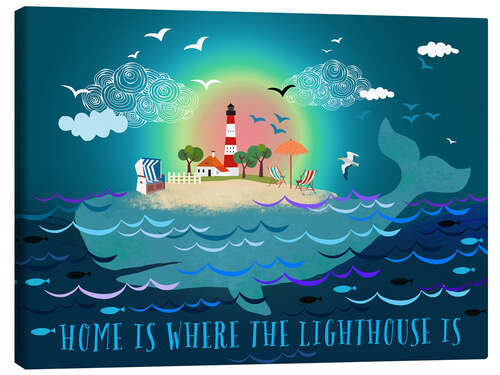 Canvas-taulu Home is where the lighthouse is