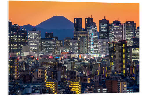 Gallery print Shinjuku city view at night with Mount Fuji in the background