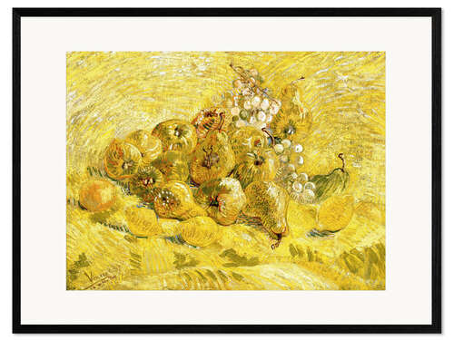 Impresión de arte enmarcada Quinces, Lemons, Pears and Grapes