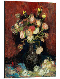 Quadro em alumínio Vase with Chinese Asters and Gladioli