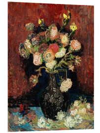 Foam board print Vase with Chinese Asters and Gladioli